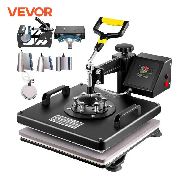 VEVOR 8 in 1 Heat Press Machine CC Mulitifuctional Digital Sublimation Machine for T-Shirt Mug Hat Cap Plate Transfer