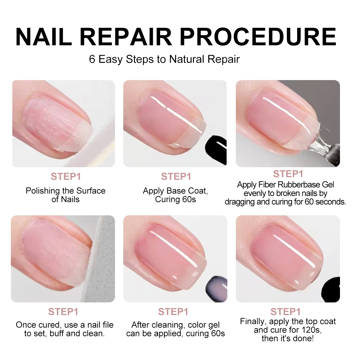 Vernis à ongles multifonctionnel en Fiber de trempage, couche de Base transparente pour le soin des ongles, Fracture, manucure, vernis à ongles, couche de Base UV