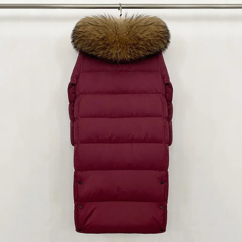 جديد الشتاء سميكة أسفل سترة المرأة الأبيض بطة أسفل 2025 الفراء الطبيعي طوق الباردة واقية عالية الجودة المرأة أسفل سترة H549