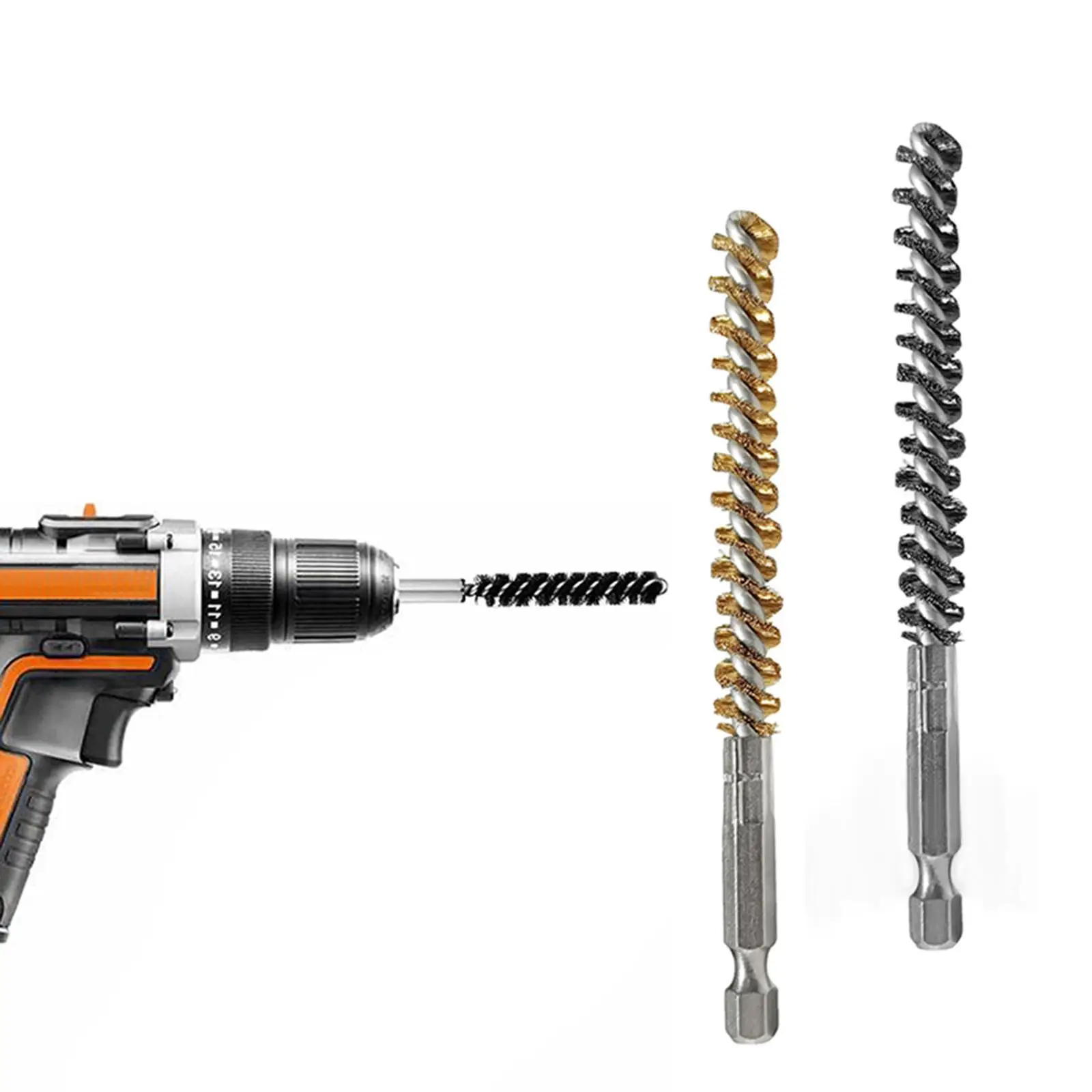 

2 Pieces Golf Club Head Hosel Brush Cleaning Tool Electric Drill Wire Brush Bore Brush Fittings for Grinding Wood and Iron