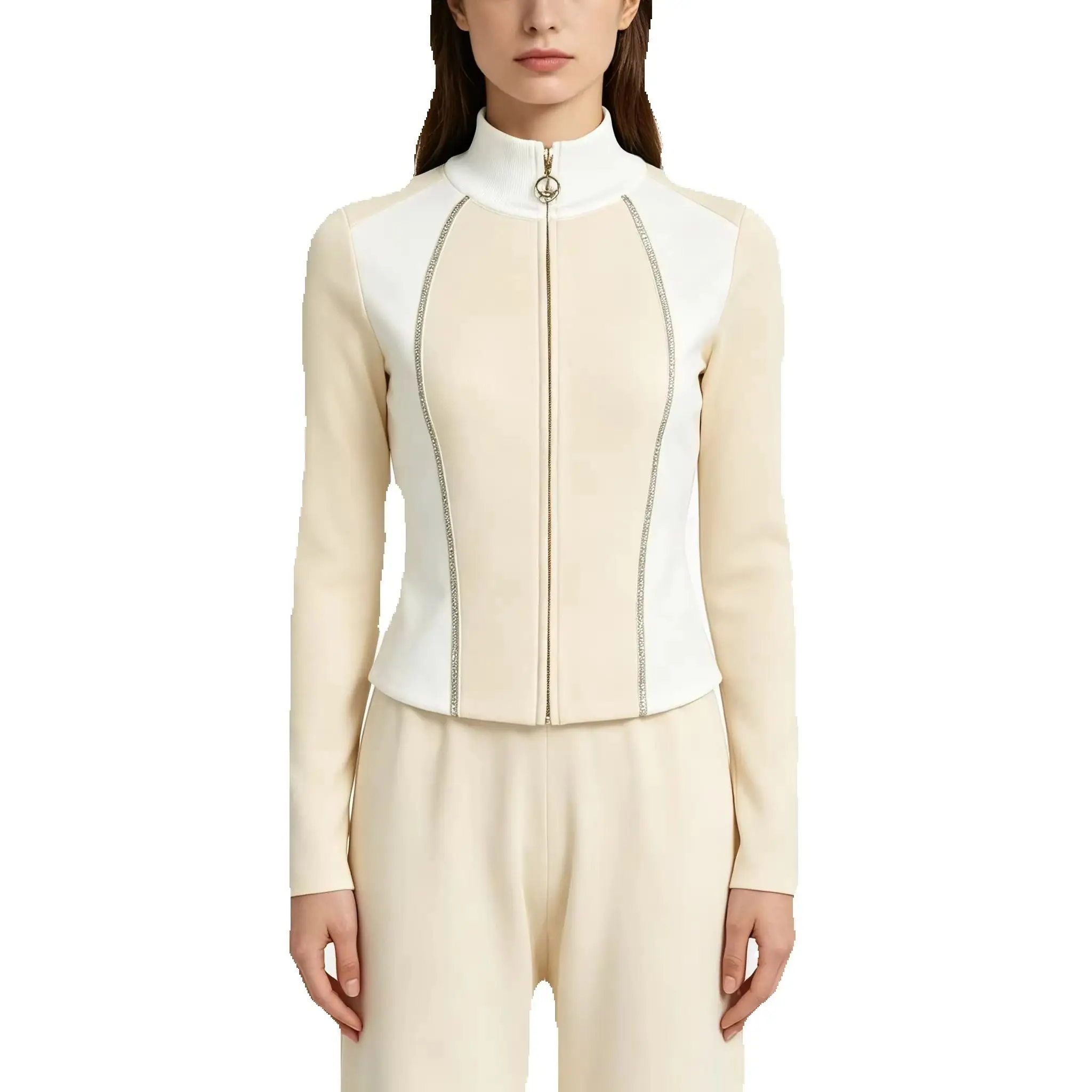 High Quality Spring And Autumn New Heavy Industry Nail Bead Knitted Small Fragrant Style Top Cardigan+pants Women's Suit