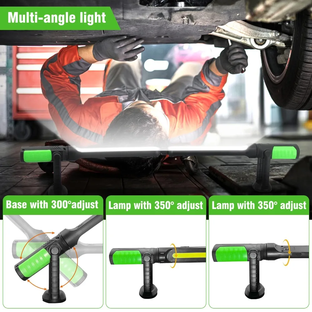 

LED Mechanic Work Light Rechargeable Magnetic Underhood Work Light 4400mAh with Hooks Flashlight For Car Repairing/Emergency
