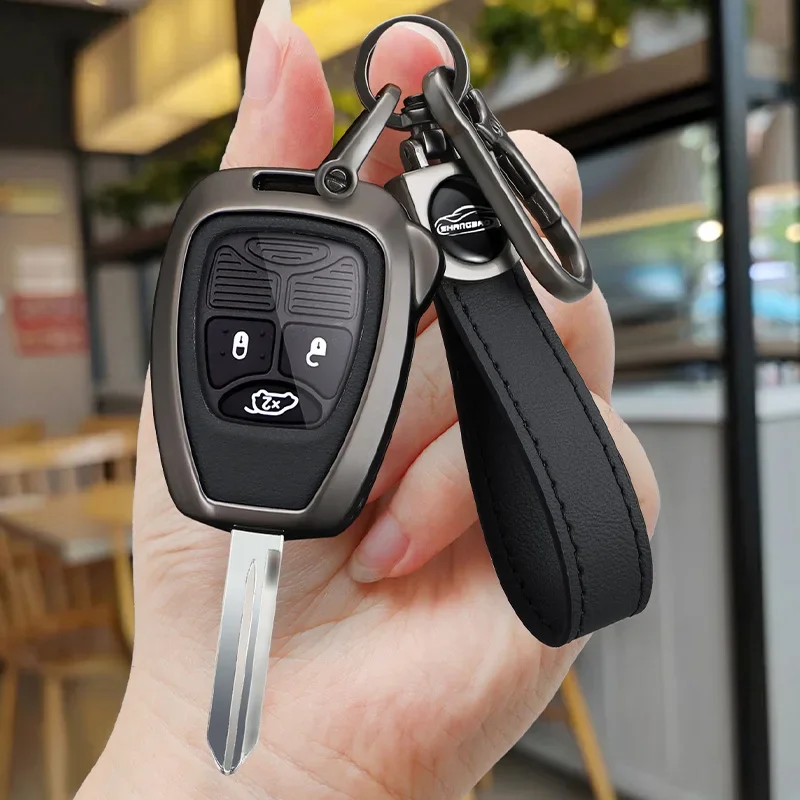 سبيكة حافظة مفاتيح السيارة غطاء ل جيب رانجلر البوصلة ل جيب ليبرتي كرايسلر 300C عن بعد فوب السيارات يحمي قذيفة الملحقات