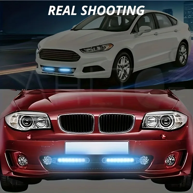 1/2 pcs Wind Powered Car LED 8 LED DRL Daylight Running Light Auxiliary Lighting Rotation Fan Lamp Automobile Day Time Headlight