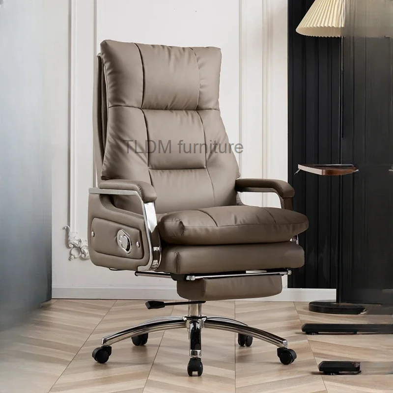 Computer Ergonomic Office Chair Recliner Boss Leather Lounge Chair Mobiles Swivel Cadeiras De Escritorio Office Furniture WKOC