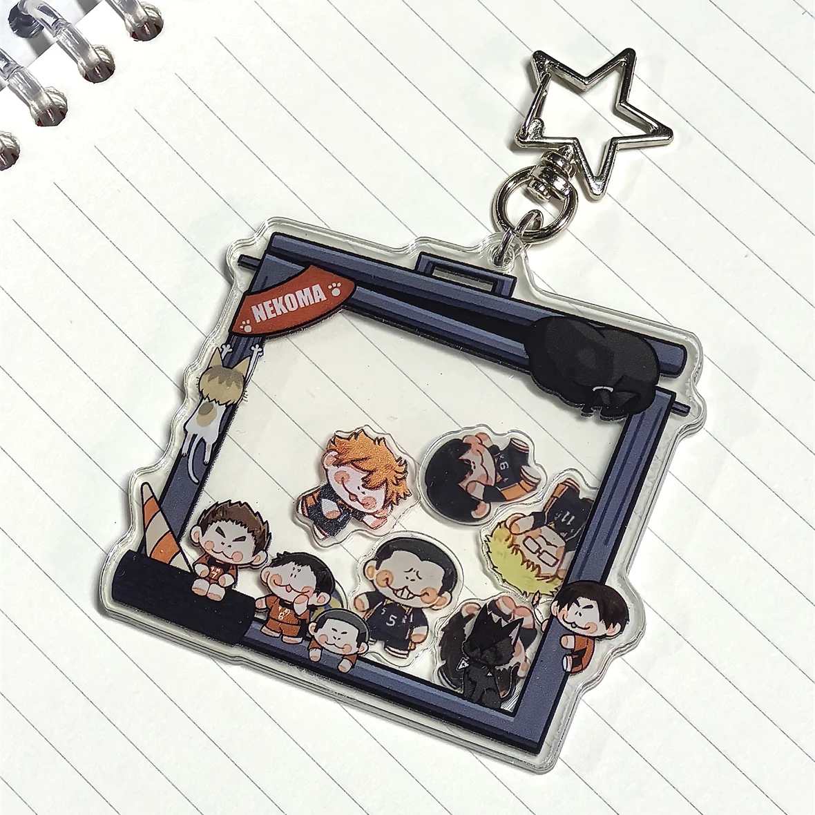 

Anime Haikyuu!! Cosplay Acrylic Square Keychain Cartoon Decorative Backpack Rocker Pendant Shake Fighter Xmas Birthday Gift