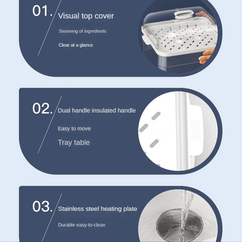 Multifunctional large-capacity automatic household electric steamer intelligent steaming vegetable  reservation