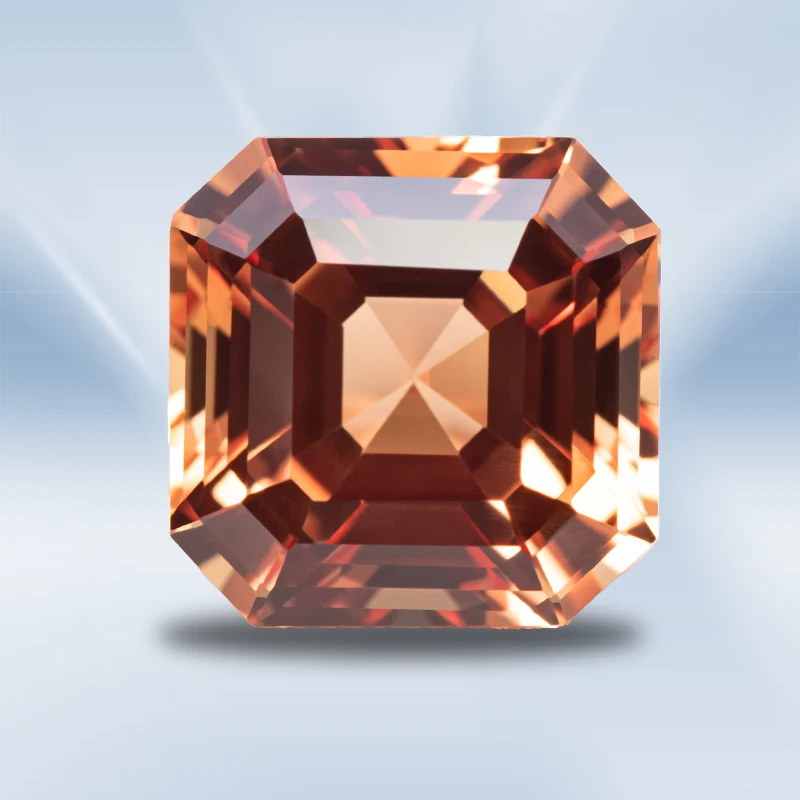 

Lab Grown Sapphire Square Asscher Cut Orange VVS1 Selectable AGL Certificate Gemstone Charms DIY for Jewelry Making Material