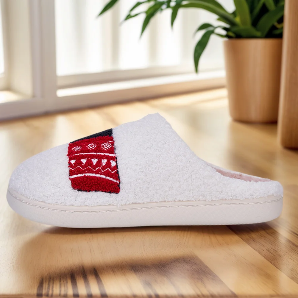 عيد الميلاد الألماني نعال قماش مغلقة اصبع القدم النعال مريحة الدافئة الانزلاق على أحذية منزلية المضادة للانزلاق رقيق النعال المنزل لفصل الشتاء #6