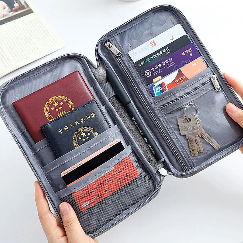 Cartera de Viaje Unisex, soporte para pasaporte familiar, accesorios de viaje, organizador de documentos a prueba de agua, estuche para