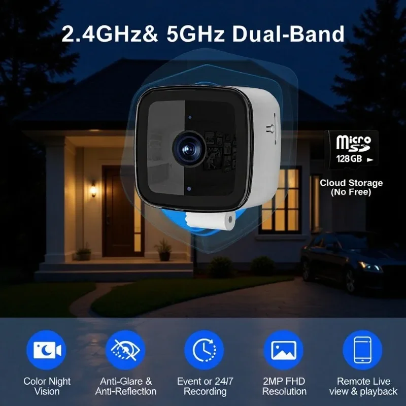 Window sill mounted CMOS 1080P card camera Wi-Fi intelligent voice intercom multi-function night vision home security set