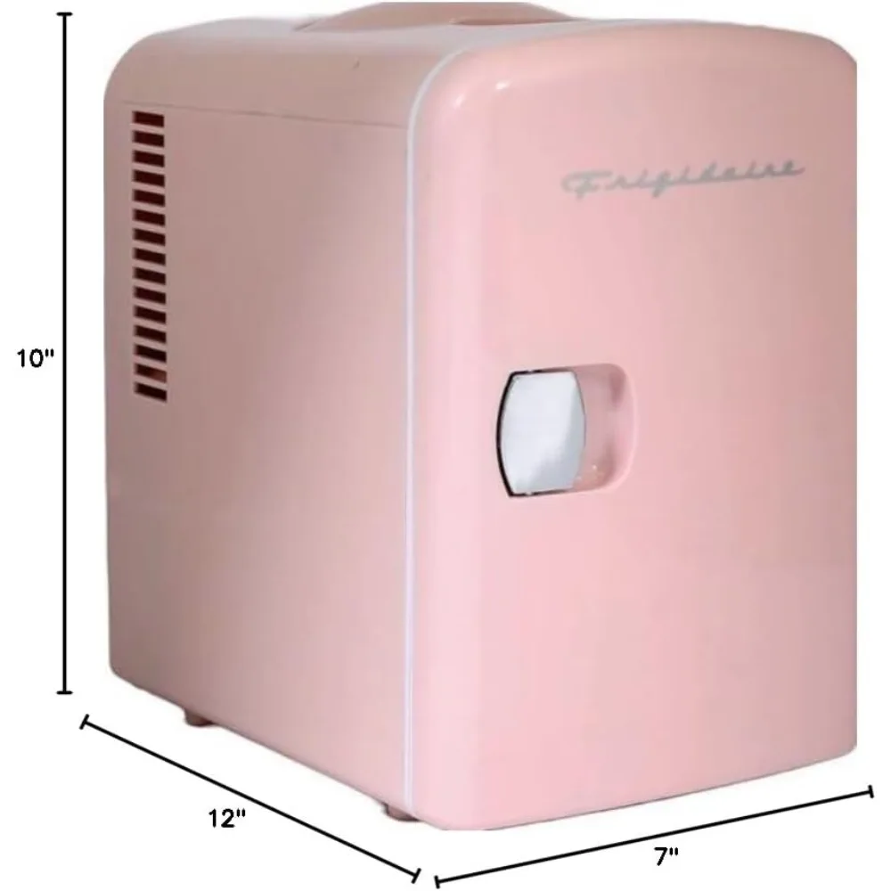 Persönlicher Retro-Mini-Kühlschrank, fasst bis zu 9 Dosen, tragbar für Auto, Büro, Schlafzimmer, Schlafsaal oder Hütte, inklusive 110 V AC