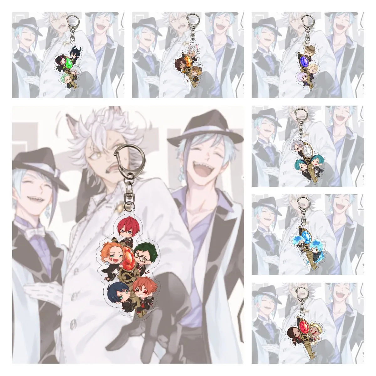 

Anime Game Twisted Wonderland Grimdire Crowler Unisex Cartoon Character Acrylic Pendant Key Chain Cosplay Props Bag Pendant