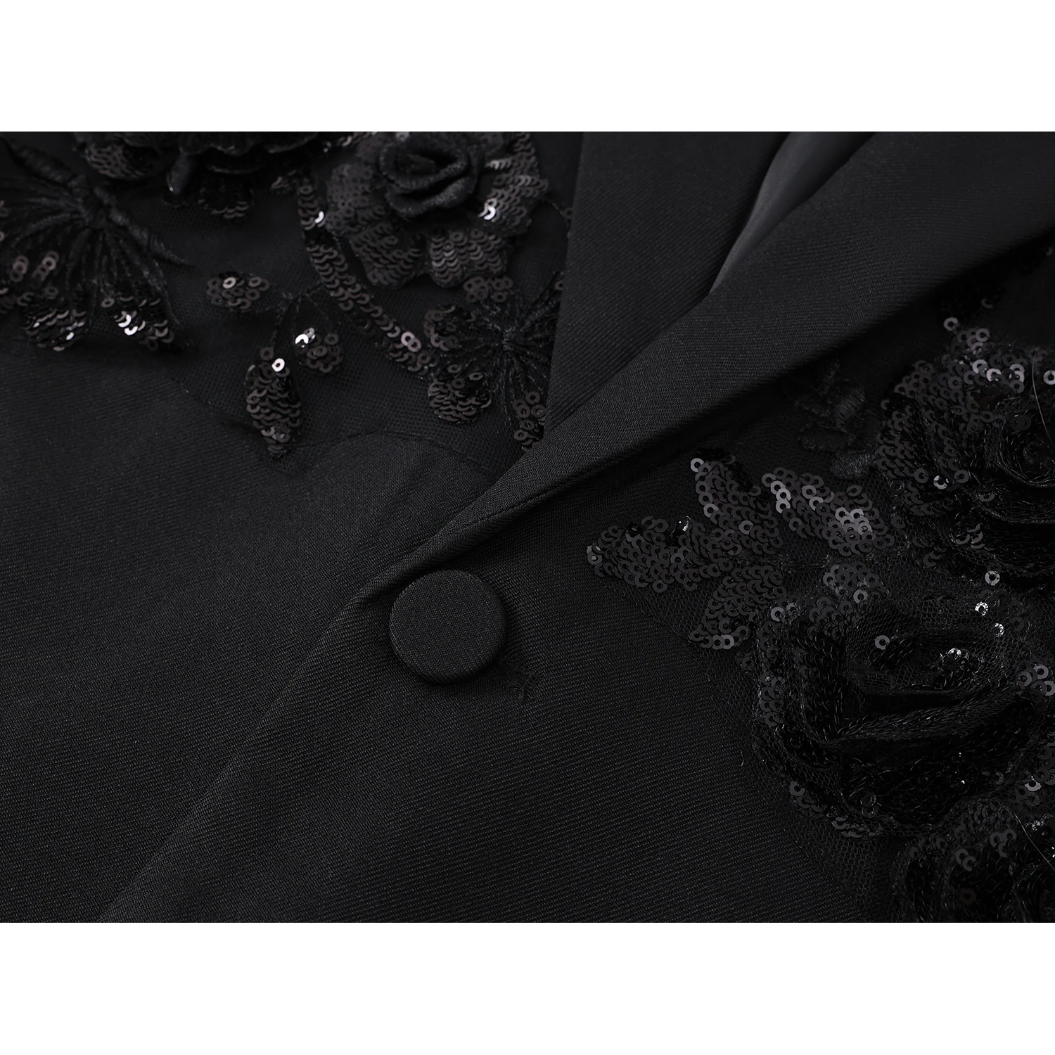 Französisch Stil Schwere Industrie 3D Blume Pailletten Gestickte Blazer Frauen Lose Beiläufige Vielseitige Weibliche Schwarze Jacken Mantel Herbst