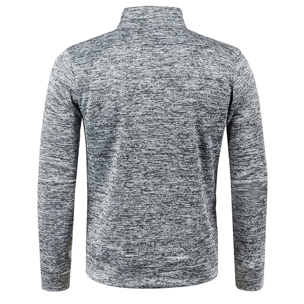 Männer Pullover männer Dicker Sweatshirts Halb Zipper Pullover für Männliche Hoody Mann Sweatshir Herbst Einfarbig Rollkragen Pullover – Detail 11