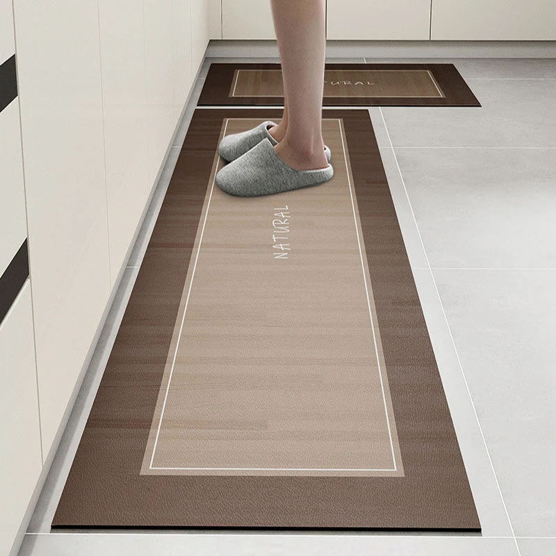 Kitchen Floor Mat Waterproof Non-slip Vinyl Carpet Pvc Kitchen Leather Rug Cartoon Wood Grain Carpets Alfombras De Cocina 바닥매트