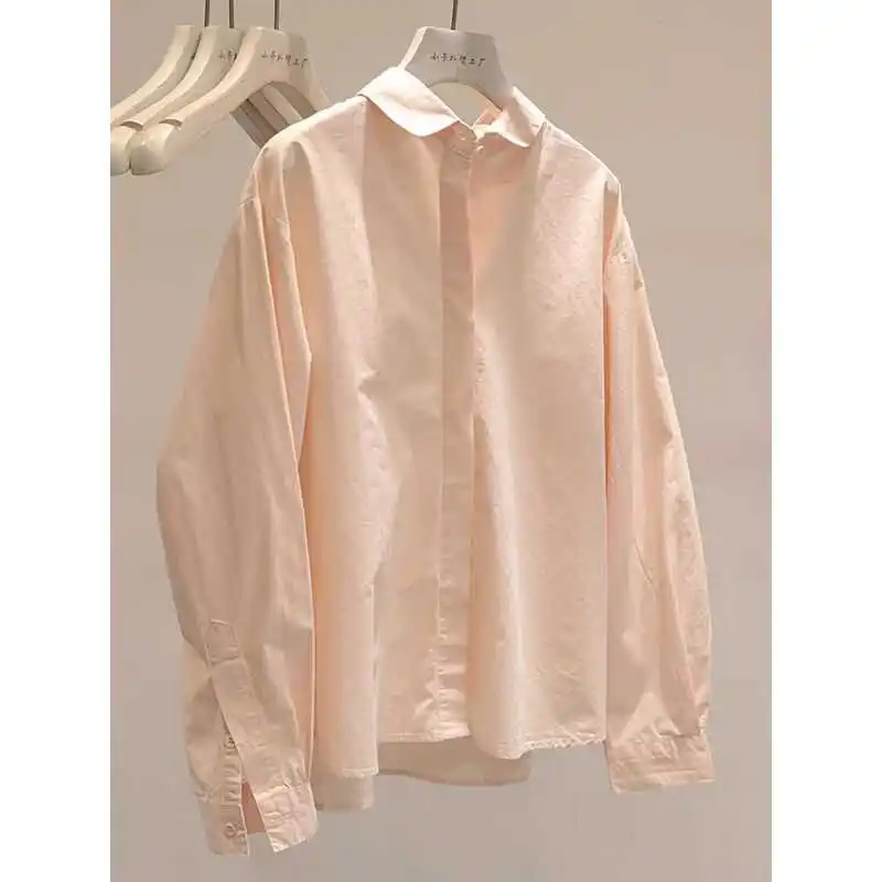 

Розовый хлопковый повседневный женский свободный кардиган в Корейском стиле, весна-осень, новый нежный ветровой открытый кардиган, простой дизайн