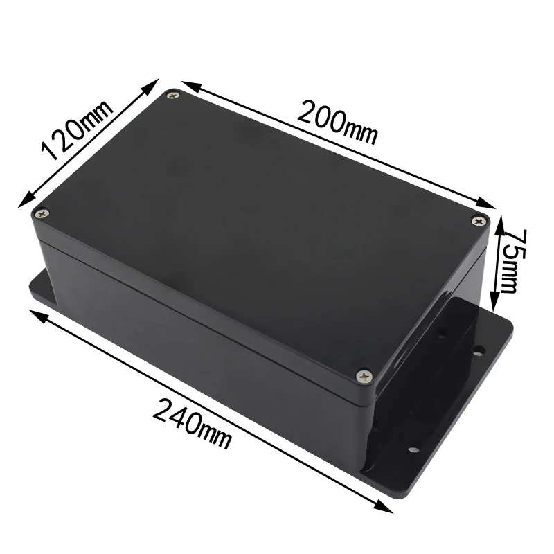 Black Box Outdoor waterdichte behuizing Plastic doos Elektronische projectbehuizing Instrument Waterdichte aansluitdoosbehuizing