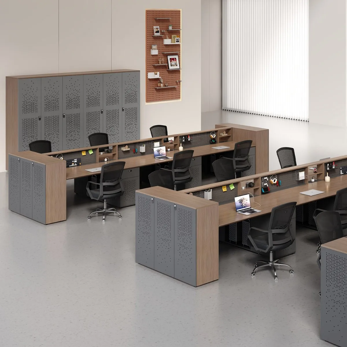 Employee double quadruple hole board hanging board storage table and chair combination socket