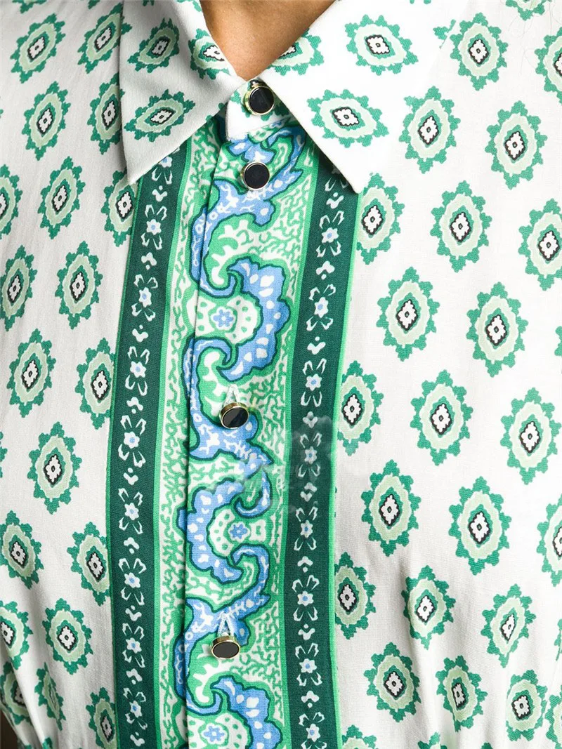 Verano estampado floral largo Dr mujer cuello cuadrado ort Sve estampado a cuadros longitud media een guingán Dr