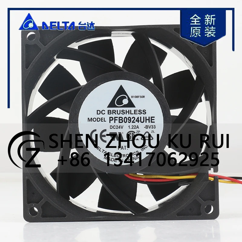 

Delta 5V 12V 48V DC 24V 1.22A AC EC 9038 90X90X38MM 9CM Durable Inverter High air Volume Axial Flow PFB0924UHE-BV33 Cooling Fan