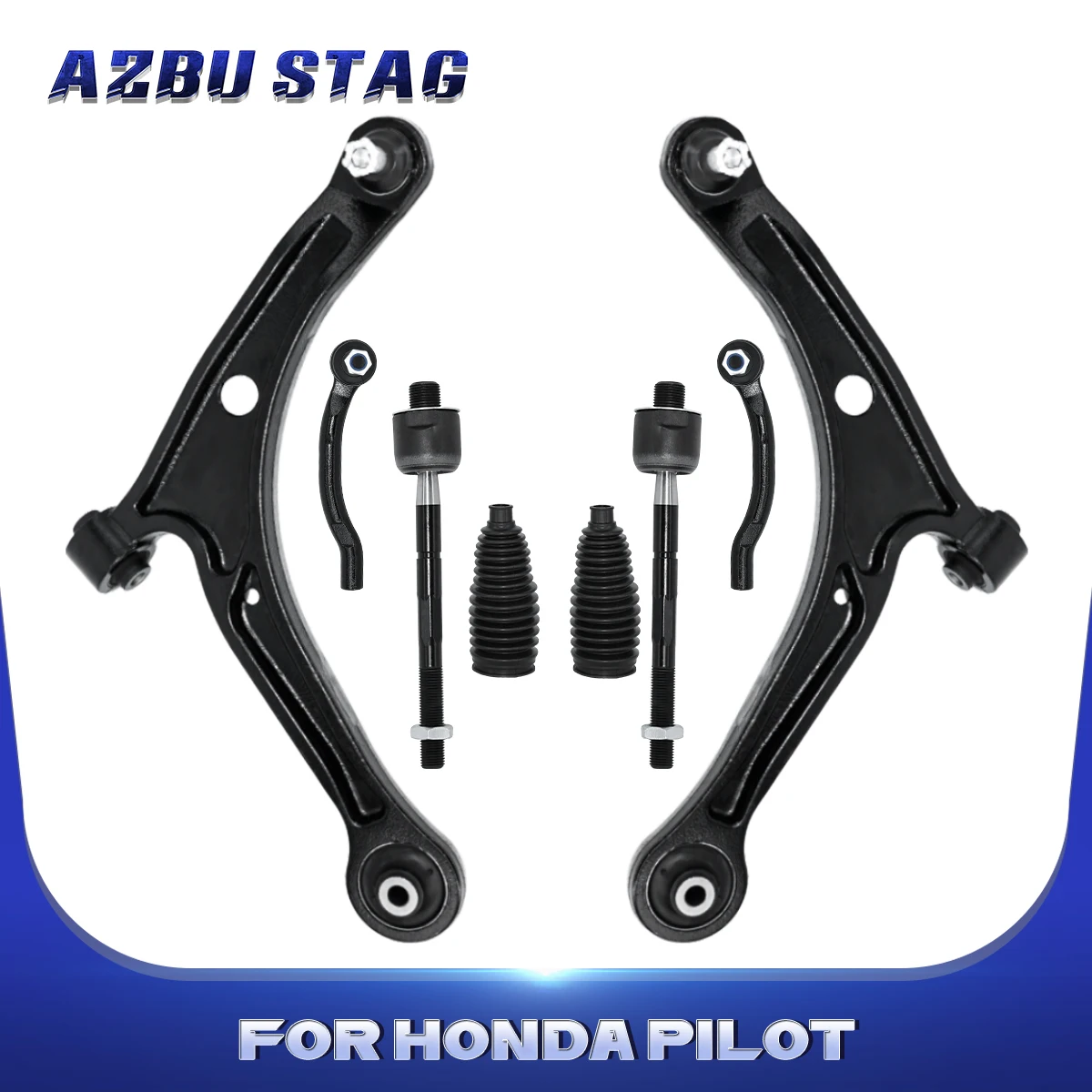 

AzbuStag 8Pcs Front Lower Control Arm Tie Rod Boot Suspension for HONDA PILOT ACURA MDX 2001 2002 2003 2004 2005 2006 2007 2008