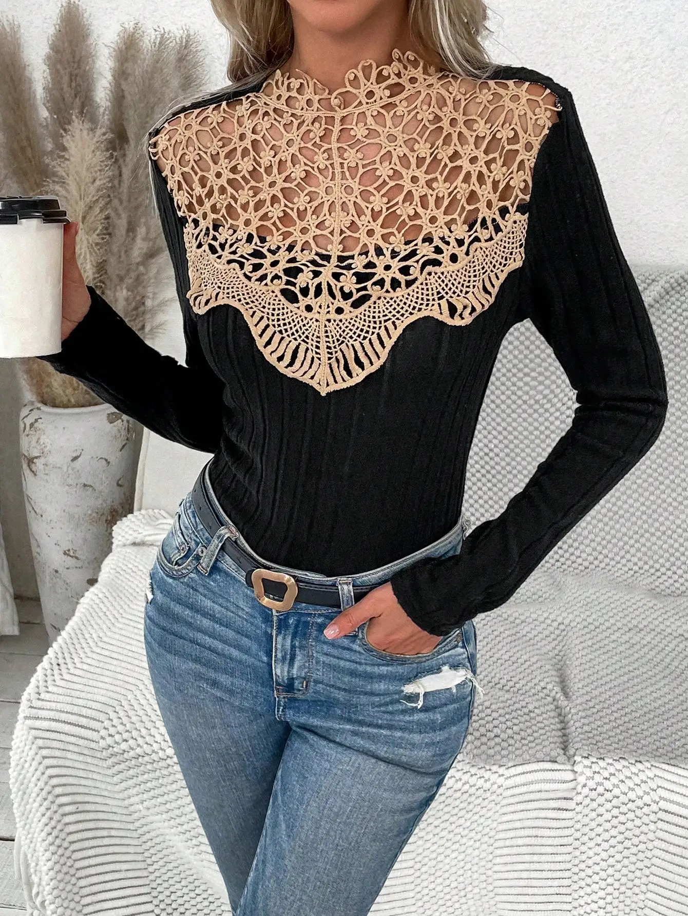 2024 New Fashion Women\'s T-shirt Long sleeved Slim Fit and Elegant Round Neck T-shirt Versatile Top