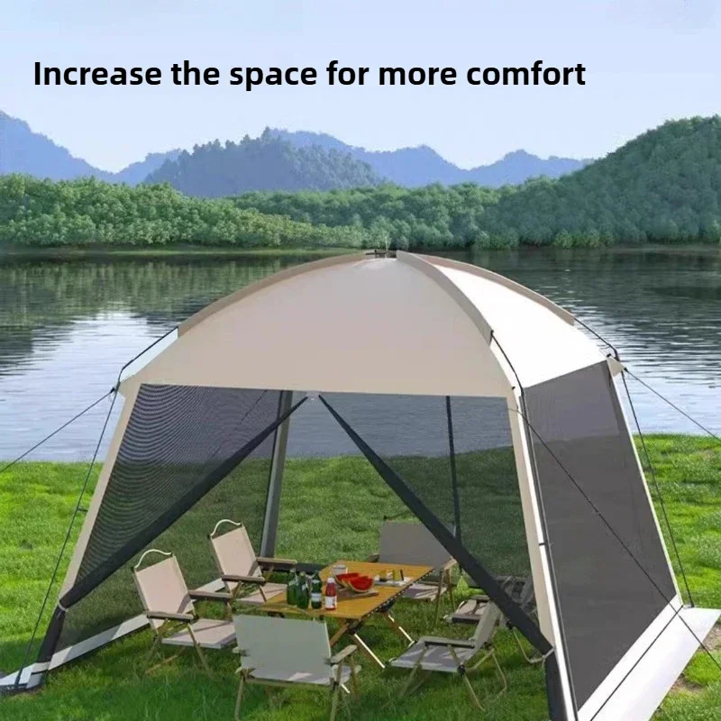 

Портативный солнцезащитный козырек для улицы, утолщенное укрытие для большого пространства, складные палатки для кемпинга, легкая туристическая палатка, оборудование для кемпинга