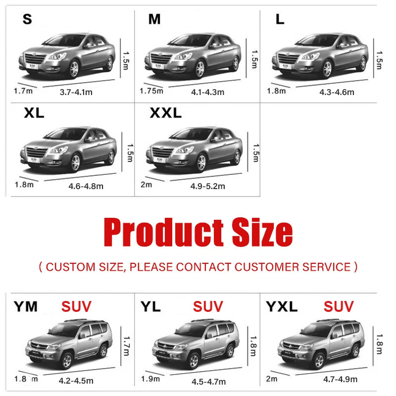 Car Cover Thick Universal Covers Outdoor Waterproof Winter Cars Exterior Awning Sun Protection Snow Hail Dust Proof Accessories