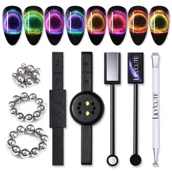 2 in 1 Double Headed Nail Art Magnet Stick 9D Cat Magnetic Gel for Nail Gel Polish Line Strip Effect Strong Magnetic Pen Tools