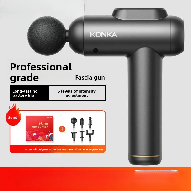 

Пистолет для фасции, умный 6-ступенчатый массажный пистолет с 6 головками, вибрационный массаж плеч, шейного отдела позвоночника, шейный пистолет, бесшумный подарок, фасциальные захваты