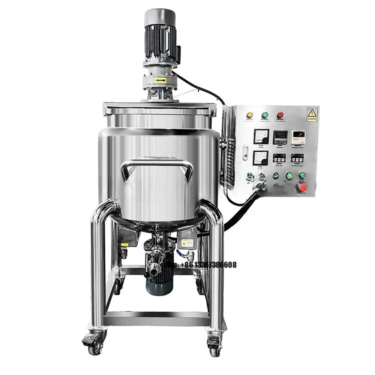 Competitive Price 50L 100L Cosmetic Liquid Detergent Shampoo Conditioner Mixing Tank Body Lotion Homogenizer Mixer