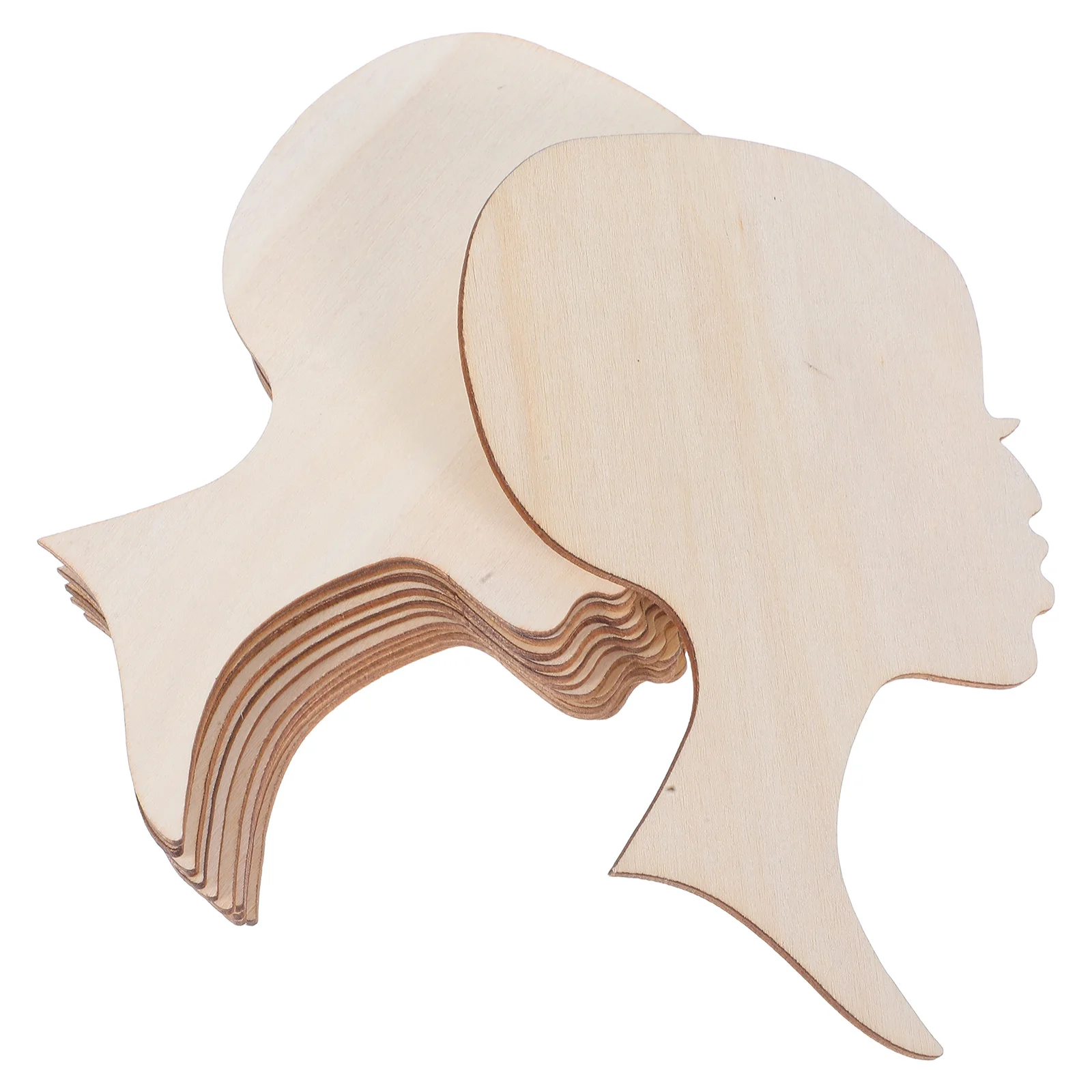 

12Pcs DIY Wooden Cutouts African Woman Face Head Decor Craft Gifts for Women Unpainted Wood Slices for Painting Crafts Wood