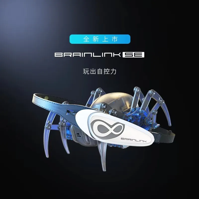 Brainlink SE Mind Control Spider Robot EEG Meditation Tracker Attention TrainingSTEAM Kit Brainlink Toys APP Games للأطفال