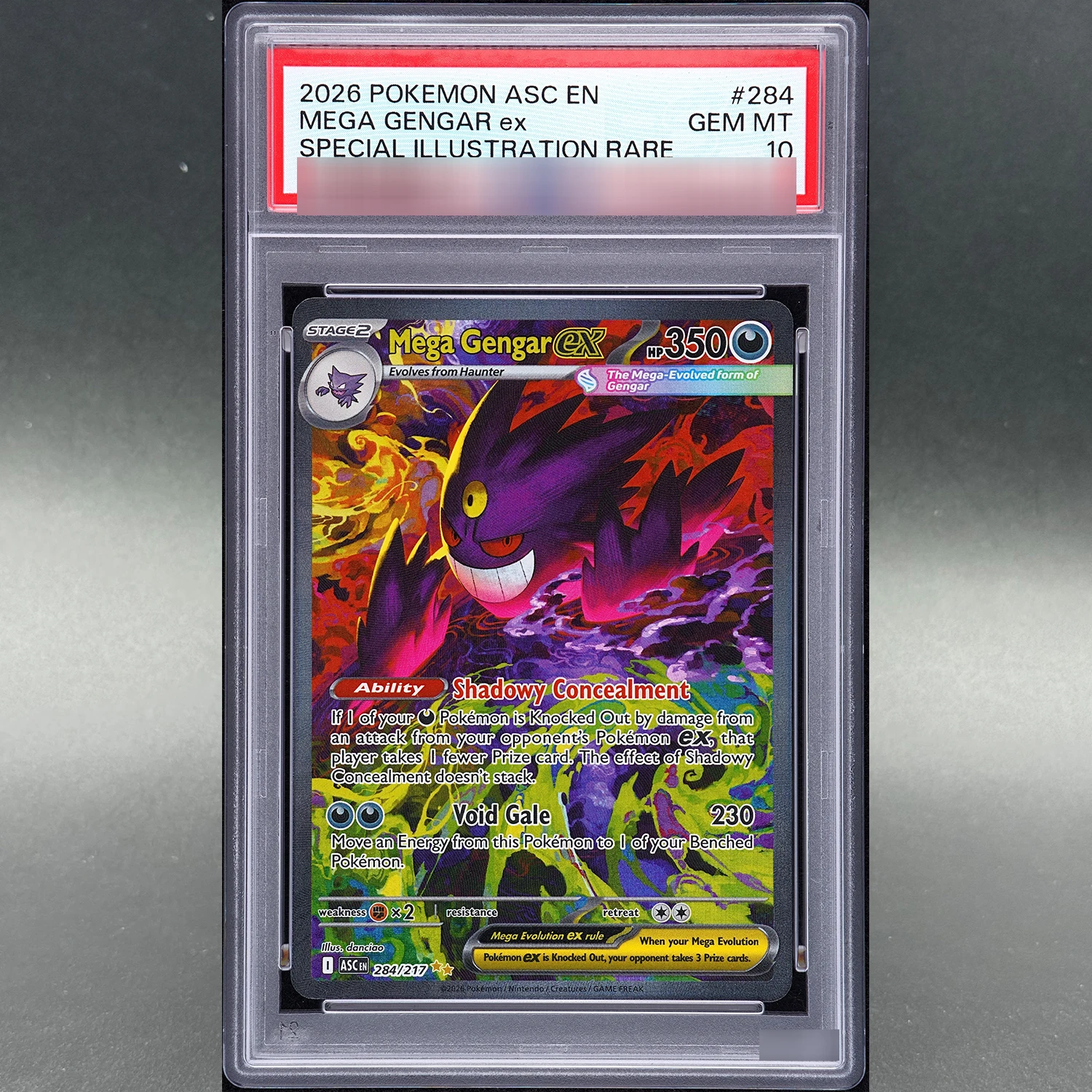 

English 2026 PKM ASC Ascended Heroes #284 Mega Gengar Ex Special Illustration Rare Points Rating Collection Anime Game DIY Cards