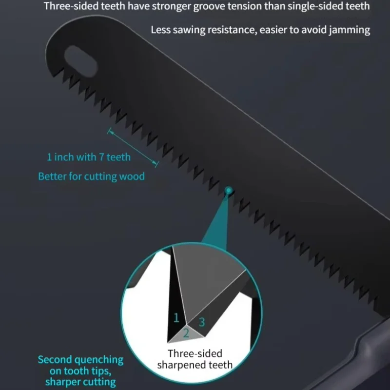 JIMIHOME Portable Household Use Safety Lock Folding Hand Saw and Outdoor Sharp Quick Folding Saw Wood Cutting Sawing Manual Tool