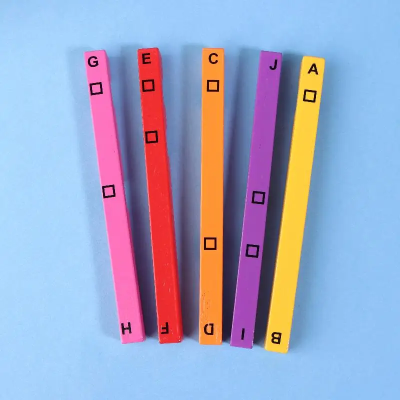 Montessori ช่วยสอนสําหรับการเรียนรู้คณิตศาสตร์สี Decimal Sticks ปริศนาของเล่นอนุบาลการศึกษาปฐมวัย