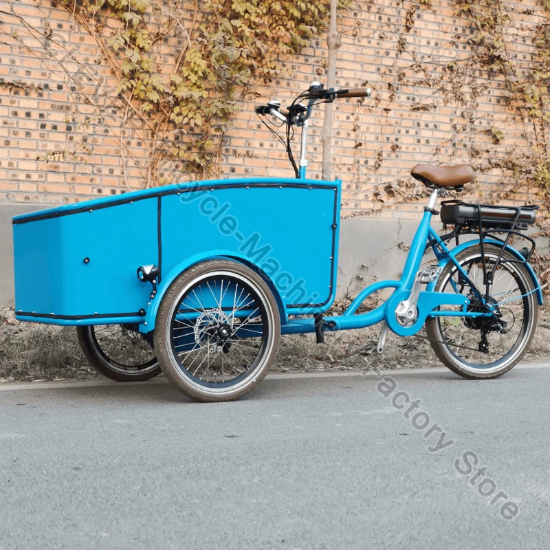 Triporteur Cargo Bike EU Warehouse Sweden Electric Family Cargo Bike For Children With Belt