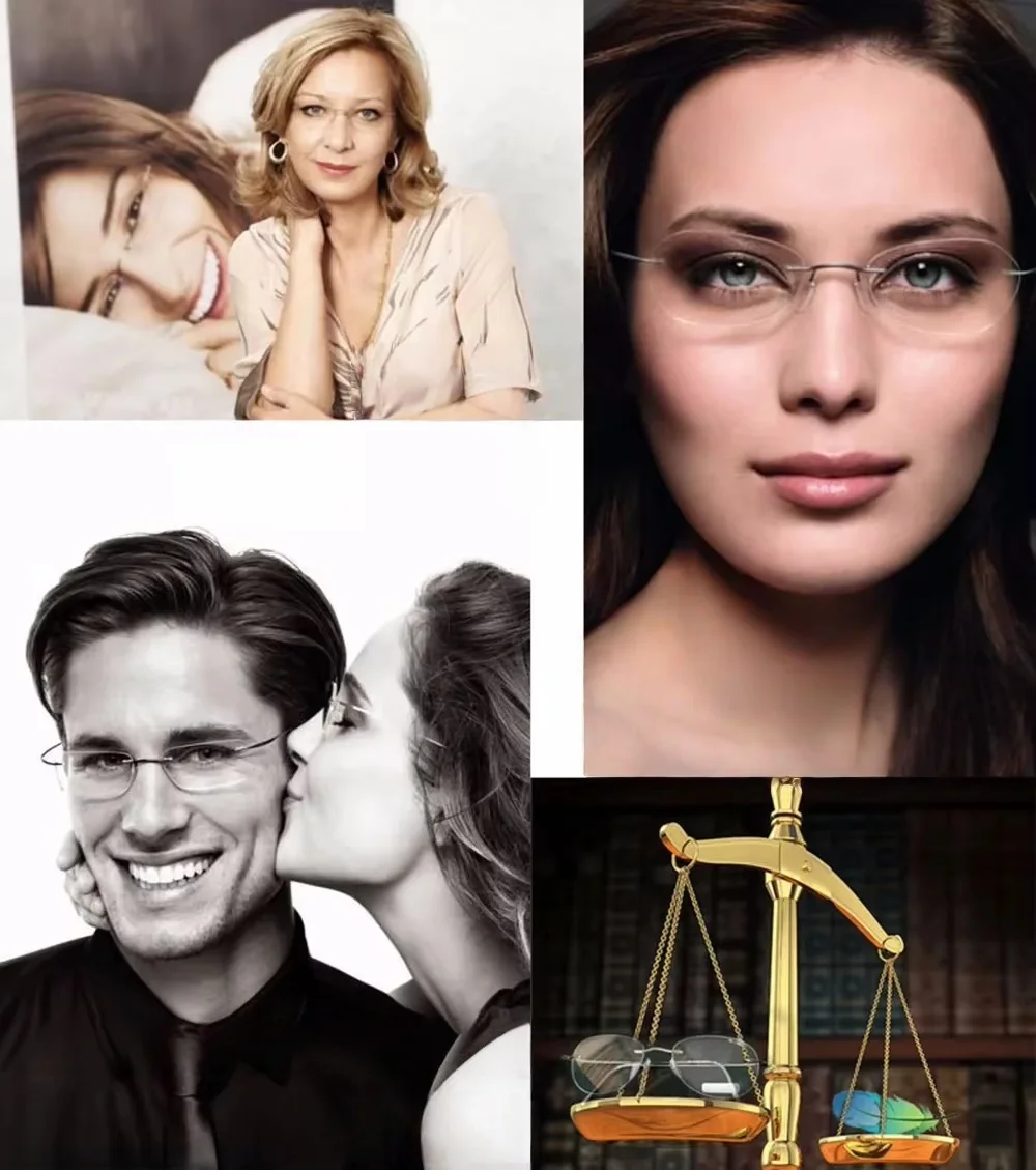 Chashma Brand Titanium Rimless Glasses  Myopia Glasses Frame for Man and Woman