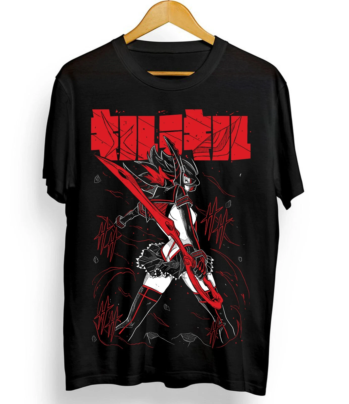 Camiseta Kill La Kill Ryuko Matoi con estampado gráfico de anime, manga corta, cuello redondo, estilo casual, regalo para fans del manga, top de verano