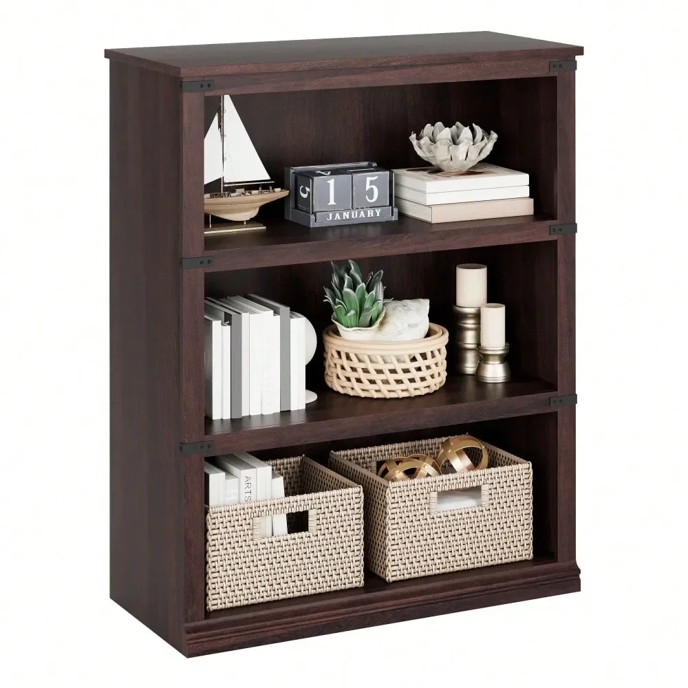 

Книжный шкаф в стиле фермерского дома, деревянная полка с местом для хранения, деревенский стеллаж для книг для гостиной, спальни, домашнего офиса