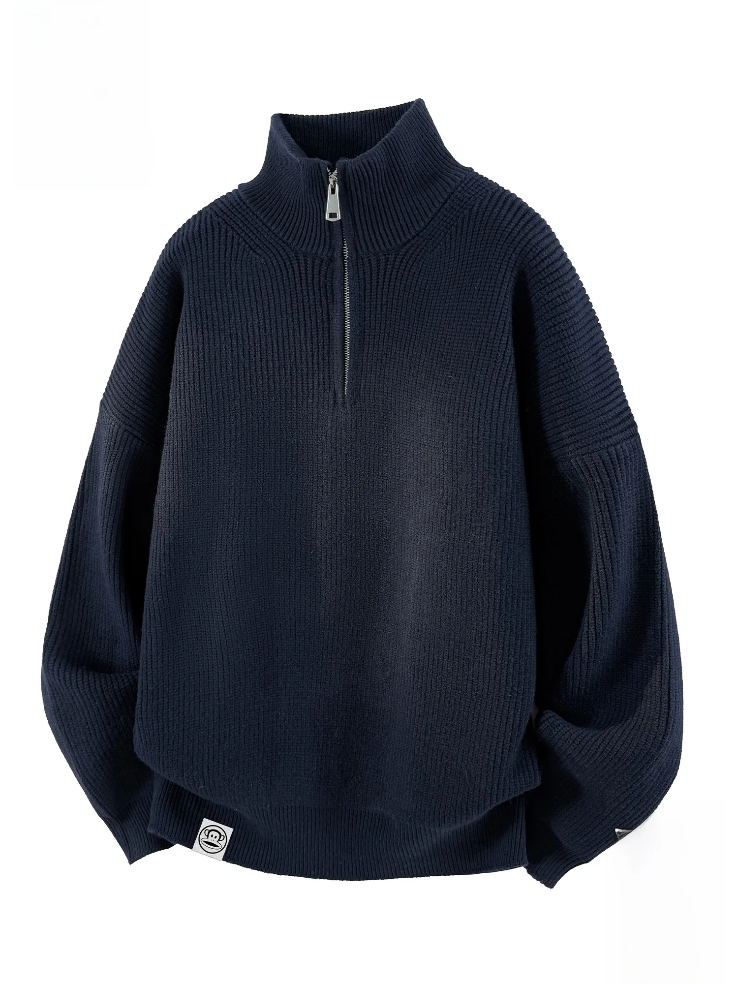 

PaulFrank M Zipper Sweater Casual Warm Knitted Winter Loose Fit Comfortable f Zipper Long Sve Pure Color Big Mouth M...