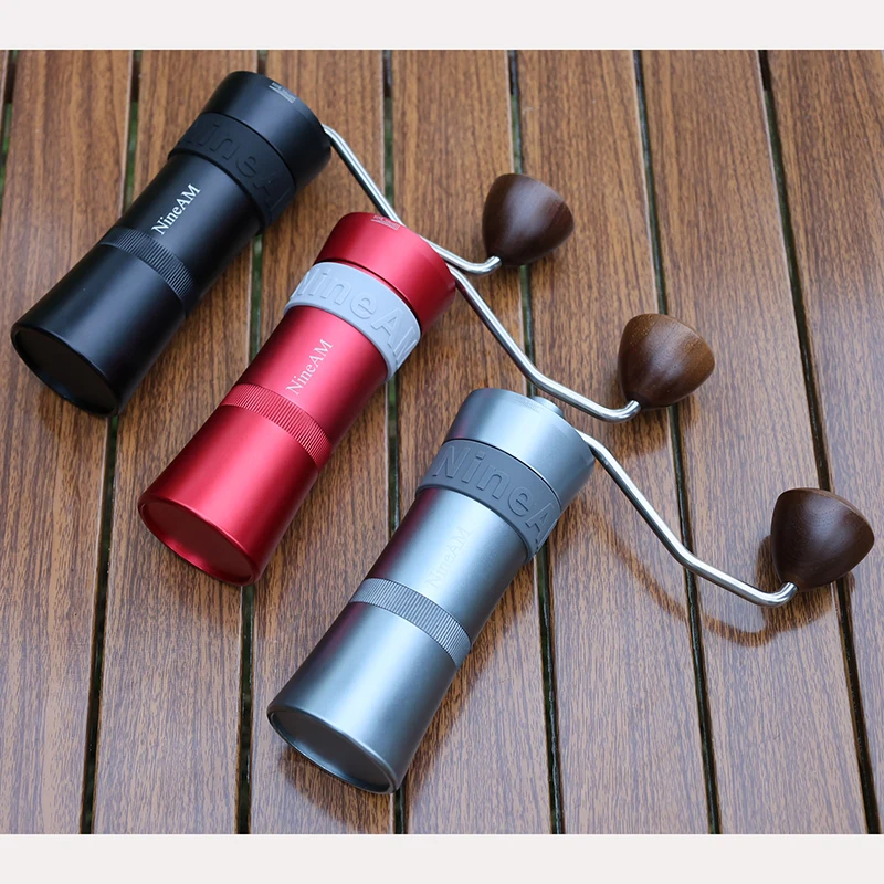 NineAM Manual Coffee Grinder High Quality Mini Portable Adjustable 7Star Stainless Steel Burr Coffee Accessories Hand Mill Tool