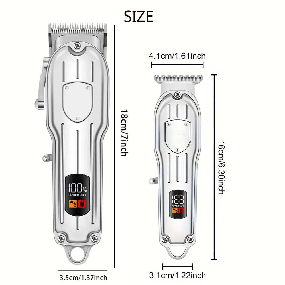 Professional Cordless Hair Clipper Set with Digital Display, T-Blade Trimmer & Hair Clipper & Guide Combs Hair Grooming for Men’s Barber Salon-Grade Haircutting at Home Gifts for Men