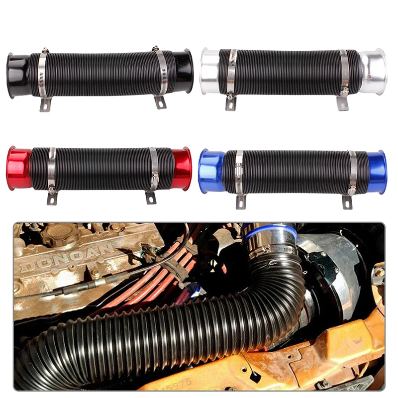 Universal 76MM Car Retrofit Retractable Hose  Cold Air Turbo Intake Inlet Pipe Kit Adjustable Flexible Duct  Cold Feed Duct Pipe