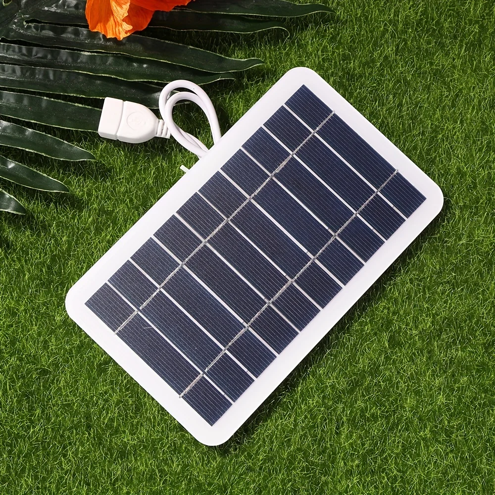 Portable Solar Panel 5V 2W Solar Plate with USB Safe Charge Stabilize Battery Charger for Power Bank Phone Outdoor Camping Home