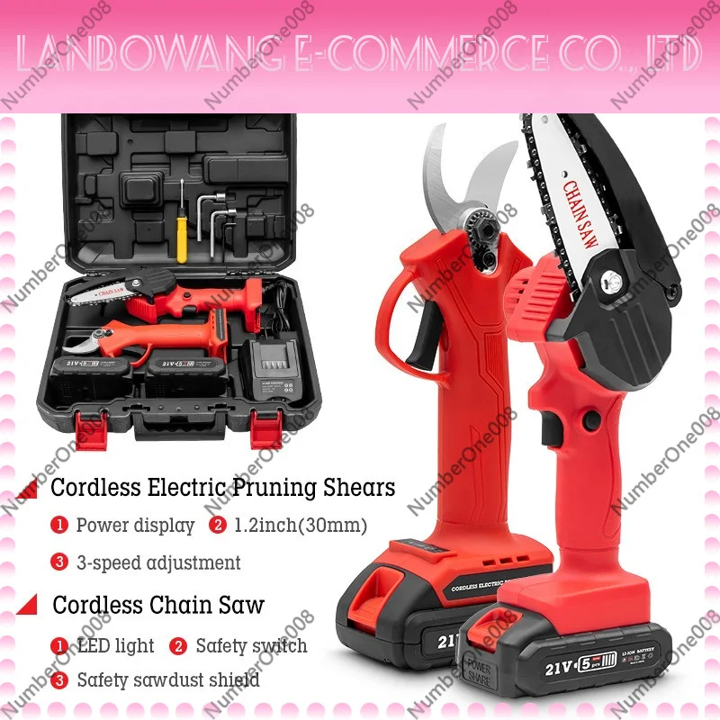 Cordless Electric Pruning Shears, Lithium Battery Branch Cutter for Garden, Rechargeable Tree Trimmer Heavy Duty Shears