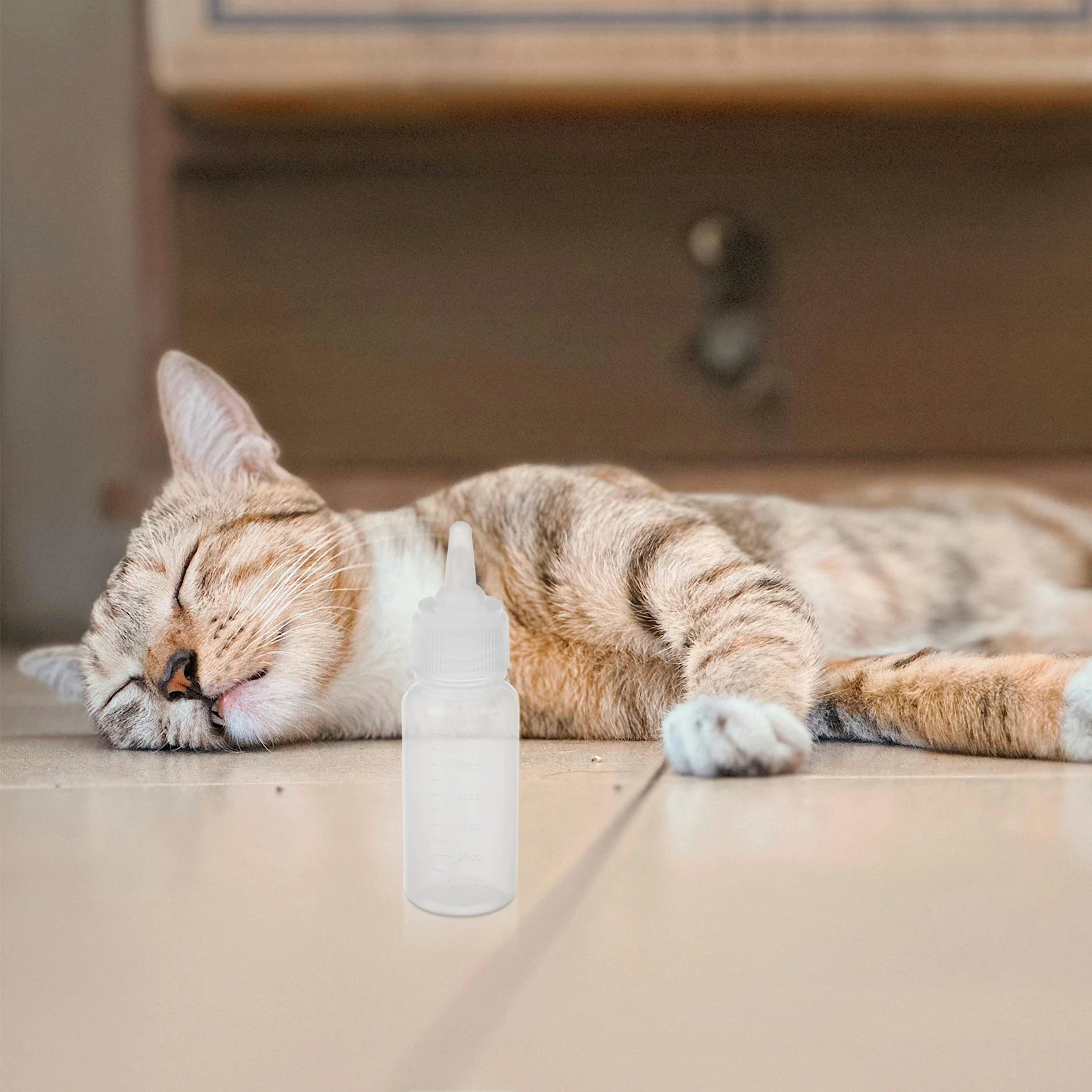 

1 set Pet Nursing Bottle 60ml Silicone Dog Cat Milk Bottle Small Teat Set Feeding Puppies Kittens Rabbits Portable Easy Clean