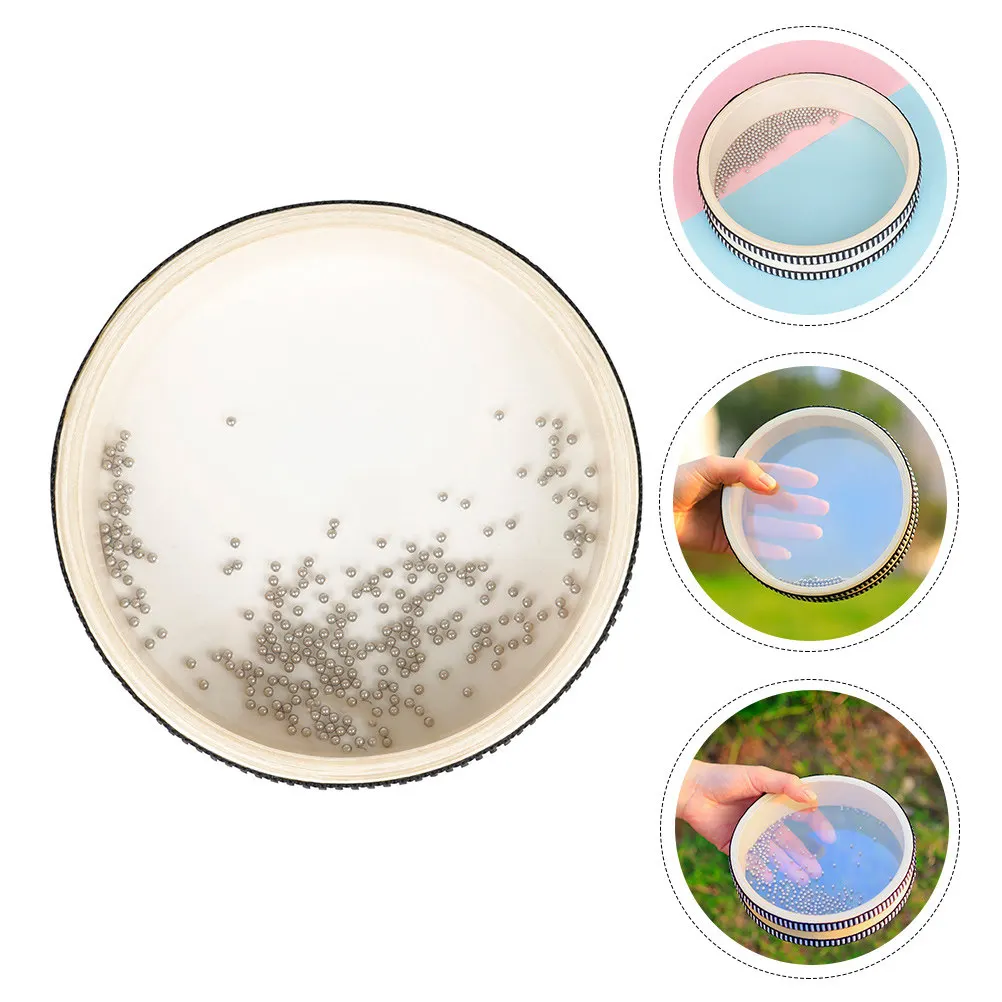 1Pcs Wooden Transparent Sea Sound Drum Handheld Shaking Musical Instrument Portable for Rhythm Training Hand Drum