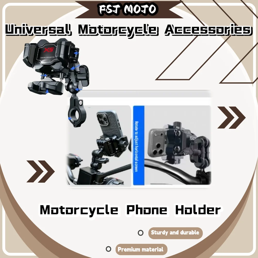 Multi‑Compatible Phone Bracket High Stability Shock‑Absorbing Structure Aluminum Alloy Base For Motorcycle Scooter E‑Bike Naviga